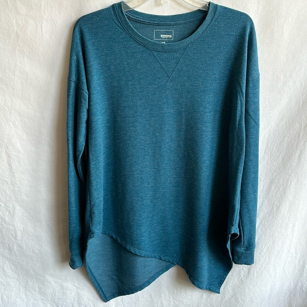 Sonoma blue long sleeve asymmetrical oversized top